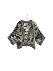 One Hundred Stars Giant Willow Black Crepe Kimono