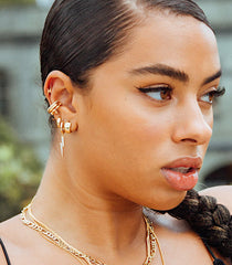 Scream Pretty - Gold Plated Lightning Hoop Earrings