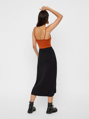 Pieces Elonora Midi Wrap Skirt - Black