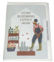 Stormy Knight Blooming Lovely Mum Greetings Card With Mixed Herbs Seed Sticks