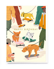 Noi Publishing Skateboarding Dogs Birthday Card