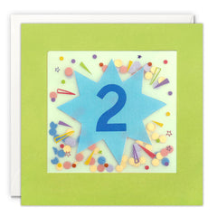 Age 2 Star Birthday Card with Paper Confetti - Paper Shakies by James Ellis