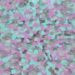 Esoteric London Recycled Acrylic Scribble 3 Necklace - Blue Pink Rose Gold