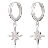 Scream Pretty - Silver Starburst Hoop Earrings