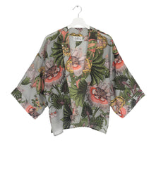One Hundred Stars Eccentric Blooms Putty Kimono