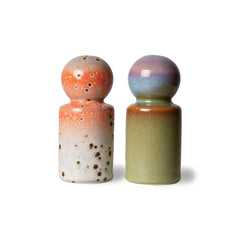 HKliving 70's Ceramics Pepper & Salt Jar - Asteroids Peat