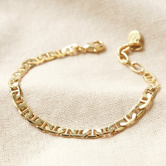 Lisa Angel Bracelet Gold Flat Figaro Chain