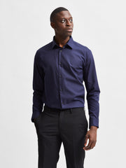 Selected Homme Slim Ethan Long Sleeve Shirt - Peacoat