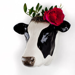 Quail Ceramics Friesian Cow Wall Vase