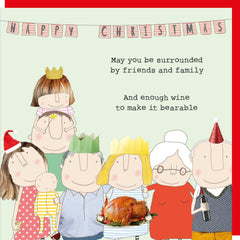 Rosie Made A Thing Christmas - Friends And Family Wine Bearable Card