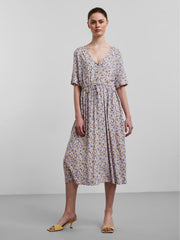 Pieces NYA Midi Dress - Apricot Cream Multi Flower