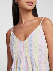 Pieces Kaitlyn Strap Midi Dress - Pink Lady Multiple Stripes