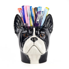 Quail French Bulldog Pencil Pot