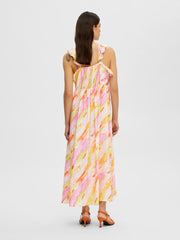 Selected Femme Aurelia Ruffled Ankle Dress - Blushing Bride