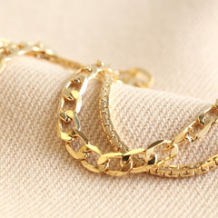 Lisa Angel Anklet Gold Double Chain Anklet Set of 2