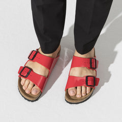 Birkenstock Arizona Patent Cherry Narrow Fit Sandals