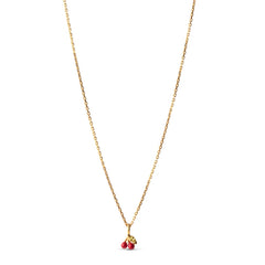 Enamel Copenhagen Cherry Necklace - Red