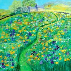 Canns Down Press - Path through a Hay Meadow Greeting Card by Sheila Smithson