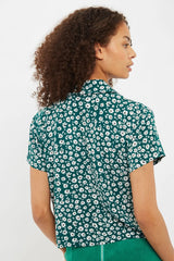 Louche Marika Flower Sketch Green Shirt