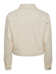 Pieces Tessie Denim Jacket - Whitecap Grey/Cream