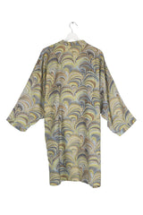 One Hundred Stars Marbelled Green Collar Kimono