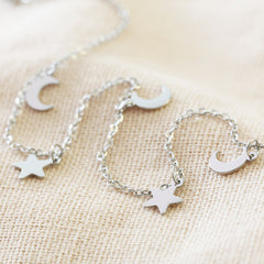 Lisa Angel - Stainless Steel Moon and Stars Anklet