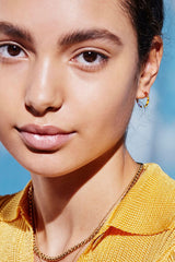 Estella Bartlett Rainbow Beaded Hoop Earrings Gold Plated