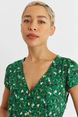 Louche Cathleen Cat Camo Print Midi Dress