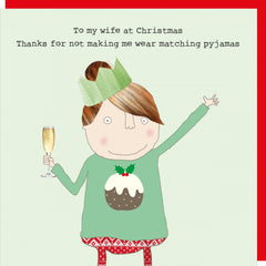 Rosie Made A Thing Christmas - Wife Pyjamas Card