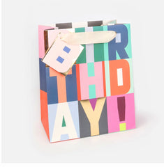 Caroline Gardner - Happy Birthday Block Text Medium Gift Bag