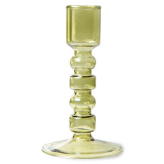 HKliving The Emeralds Glass Candle Holder - Olive Green
