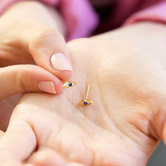 Lisa Angel - Crystal Eye Stud Earrings in Gold