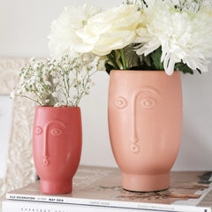 Sass & Belle Large Face Vase Matte Pink