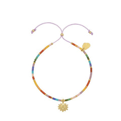 Beaded Rainbow Sun Charm Louise Bracelet