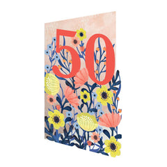 Roger La Borde Lasercut Flowers 50th Card