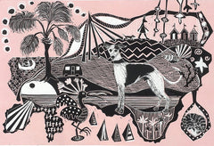 Canns Down Press -Whippet Greeting Card by Sam Marshall
