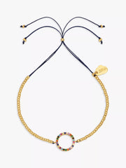 Estella Bartlett Beaded Rainbow Circle Bracelet, Gold