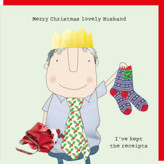Rosie Made A Thing Christmas — “Merry Christmas Lovely Husband I’ve Kept The Receipts” Card