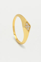 Estella Bartlett CZ Gold Signet Plated