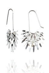 Amanda Coleman Silver Fan Palm Leaf Hook Earrings