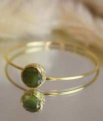 My Doris Olive Green Stacking Bangle