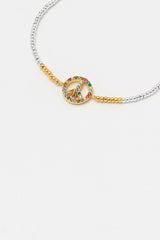 Estella Bartlett Rainbow Peace Bracelet Silver and Gold Plated
