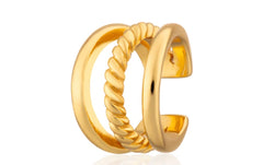 Scream Pretty - Gold Plated Twisted Triple Band Ear Cuff