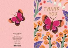 Roger La Borde Butterfly Floral Thank You Card