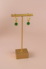 My Doris Smiley Hoop Earrings - Green