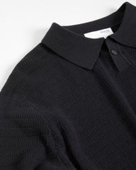 Selected Homme Owen Short Sleeve Knit Polo - Black