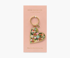 Floral Heart Enamel Keychain - Rifle Paper