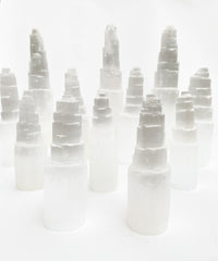 Lotus & Lapis Selenite Tower Medium