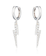 Scream Pretty - Silver Lightning Hoop Earrings