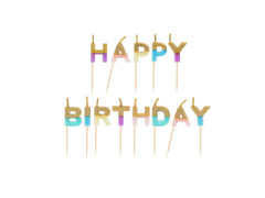 Birthday Brights Glitter Dipped Pastel Happy Birthday Candles